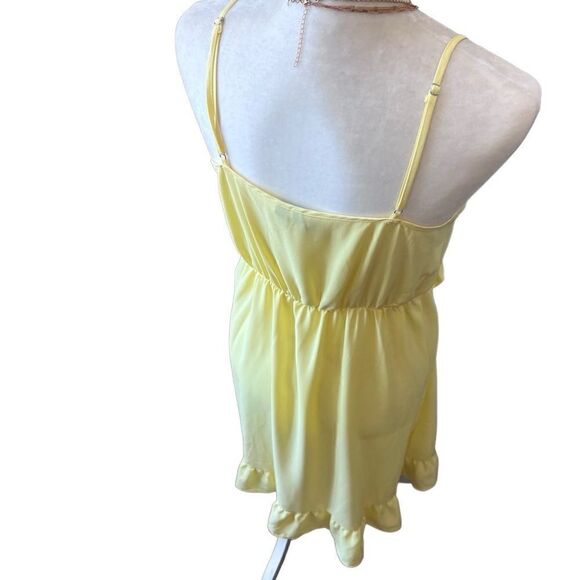 Vero Moda ruffled summer dress yellow size medium - Picture 3 of 16